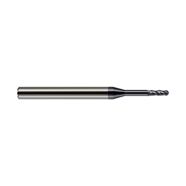 Harvey Tool 1/32 Cutter dia. x 3/32 x 0.2180 in. 7/32 Reach Carbide Ball End Mill, 4 Flutes, AlTiN Coated 805531-C3 - main